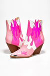 Taylor Bota Vaquera Flamas Rosa